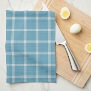 Linge De Cuisine Motif à carreaux bleu hippie et blanc