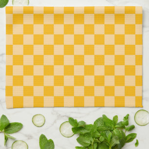 Linge De Cuisine Motif à carreaux crème agrumes