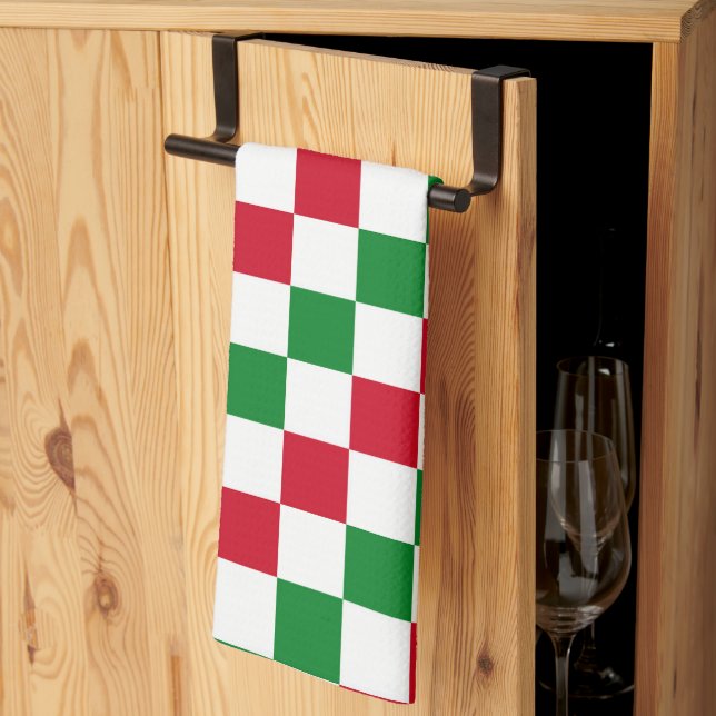 Linge De Cuisine Motif à carreaux de Noël classique (Pliage en tiers)