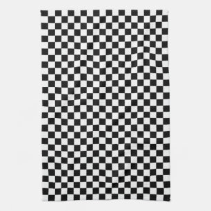 Linge De Cuisine Motif à carreaux noir et blanc