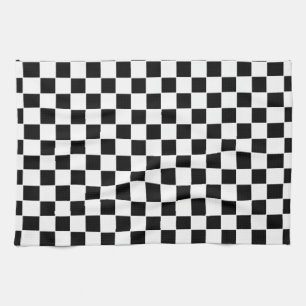 Linge De Cuisine Motif à carreaux noir et blanc