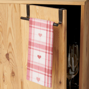 Linge De Cuisine Motif à carreaux romantique de la Saint-Valentin e