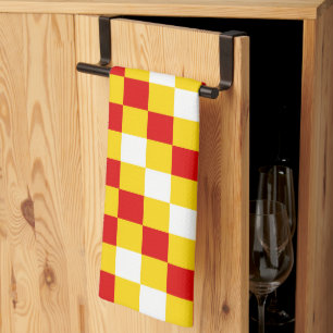 Linge De Cuisine Motif à carreaux rouge blanc jaune