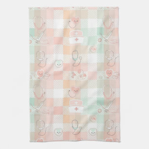 Linge De Cuisine Motif à carreaux Vie d'infirmière pastel