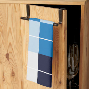 Linge De Cuisine motif À damiers bleu À damiers