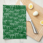 Linge De Cuisine Motif à Doodle Bow simple vert et blanc de la forê<br><div class="desc">Un motif mignon et festif de gribouillis blancs dessinés à la main décore cette serviette de cuisine tricotée verte,  absorbante et fonctionnelle gaufre donnant au coeur de votre maison une petite touche de féminité joyeuse. Ce motif tendance est partout,  ne manquez pas de l'ajouter à votre vie.</div>