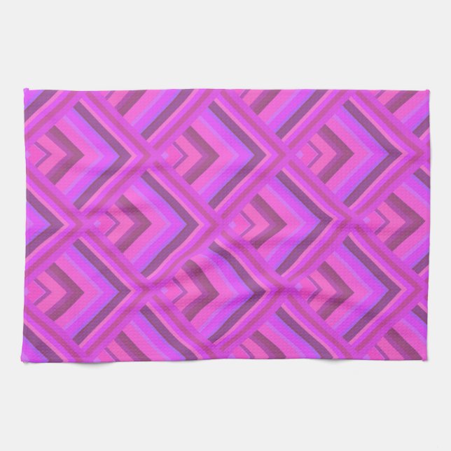 Linge De Cuisine Motif à l'échelle des rayures roses (Horizontal)