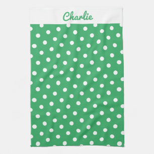 Linge De Cuisine Motif à pois verts Personnalisé élégant