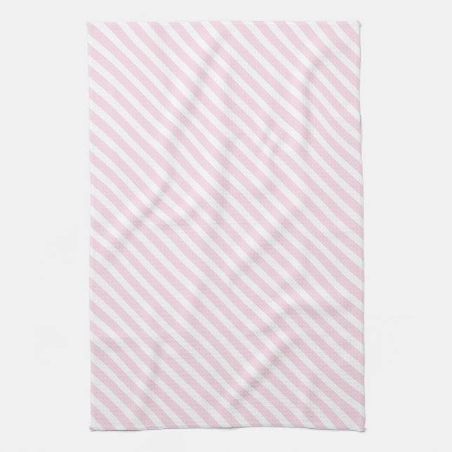 Linge De Cuisine Motif à rayures rose et blanc (Vertical)