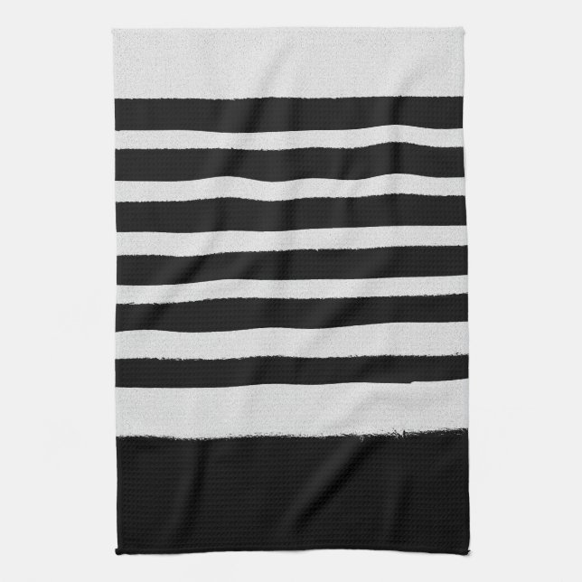 Linge De Cuisine Motif à rayures tendance noir et blanc (Vertical)