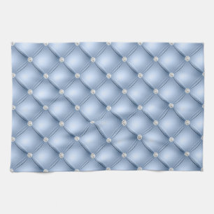 Linge De Cuisine Motif à tufté en diamant bleu clair de luxe