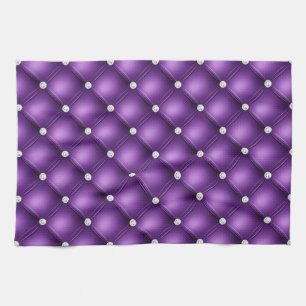 Linge De Cuisine Motif à tufté en diamant violet de luxe