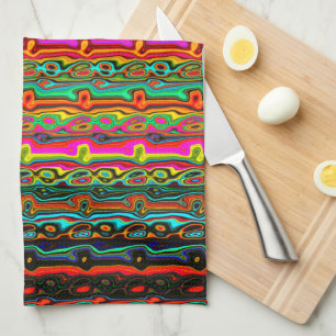 Linge De Cuisine Motif Abstrait aux couleurs vives