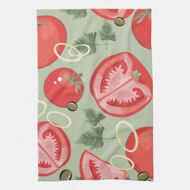 Linge De Cuisine Motif abstrait avec la tomate (Vertical)