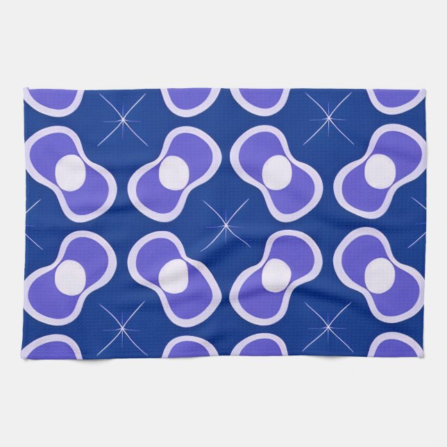 Linge De Cuisine Motif Abstrait Bleu (Horizontal)