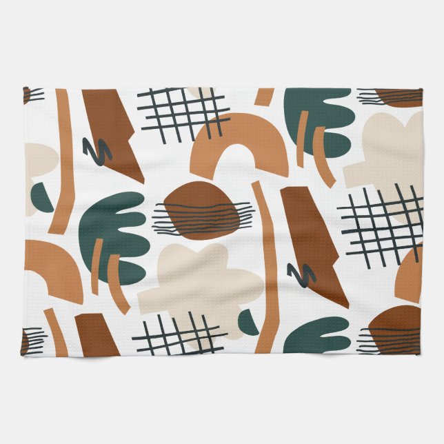 Linge De Cuisine Motif Abstrait Bohème Propre | Minimalisme Moderne (Horizontal)