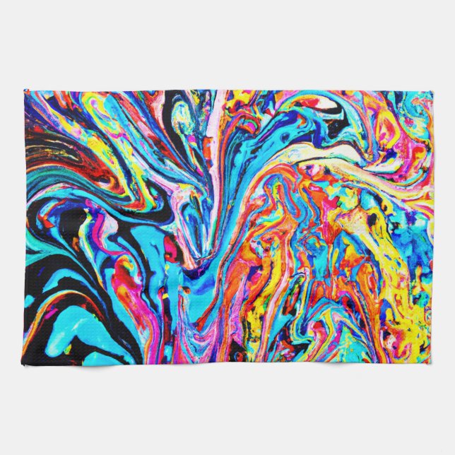 Linge De Cuisine Motif Abstrait coloré (Horizontal)