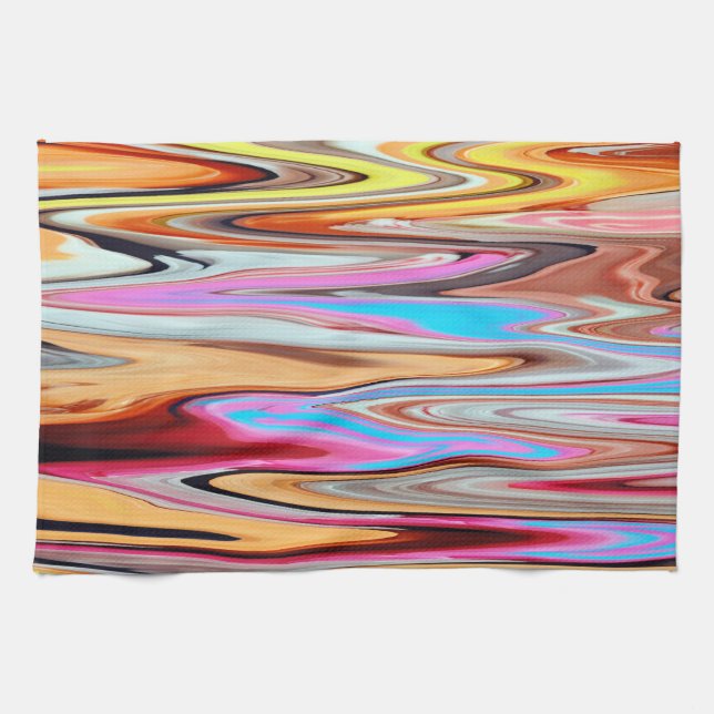 Linge De Cuisine Motif abstrait coloré (Horizontal)