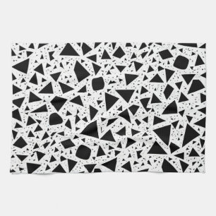 Linge De Cuisine Motif Abstrait de formes noir et blanc