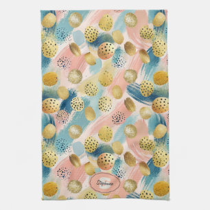 Linge De Cuisine Motif Abstrait en forme de brosse et d'or