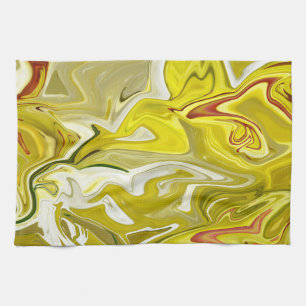 Linge De Cuisine Motif abstrait jaune