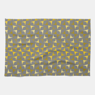 Linge De Cuisine motif Abstrait jaune et gris