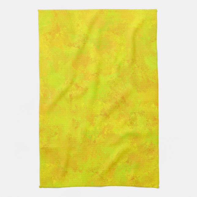 Linge De Cuisine Motif Abstrait Jaune Orange Vert (Vertical)