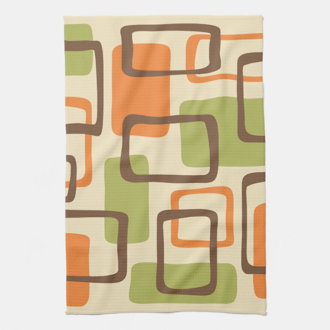 Linge De Cuisine Motif Abstrait moderne rétro du milieu du siècle (Vertical)