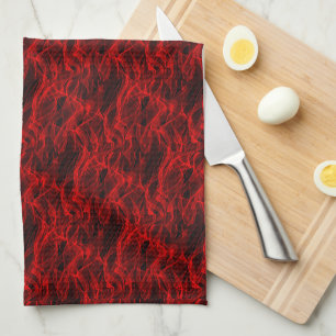 Linge De Cuisine Motif Abstrait moderne tendance noir et rouge