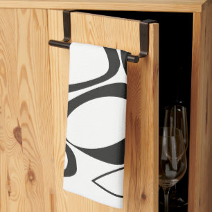 Linge De Cuisine Motif Abstrait Noir Blanc Moderne Élégant