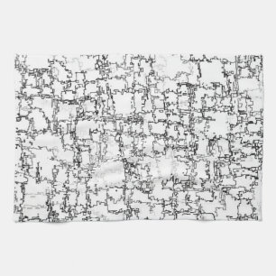 Linge De Cuisine Motif Abstrait noir et blanc