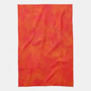 Linge De Cuisine Motif abstrait orange rouge