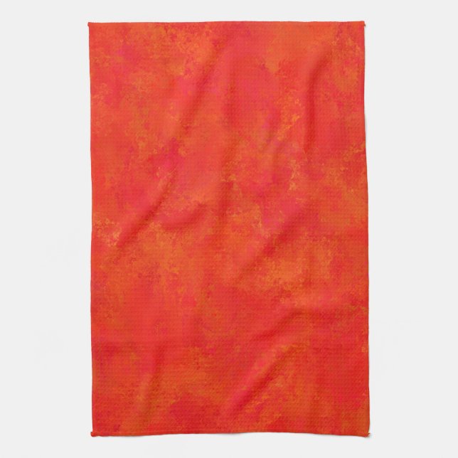 Linge De Cuisine Motif abstrait orange rouge (Vertical)