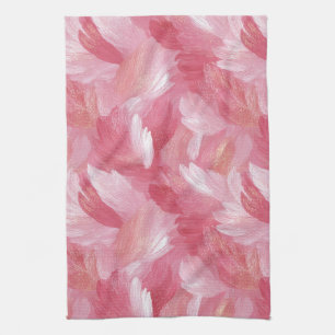 Linge De Cuisine Motif Abstrait Pailleté Coup de Pinceau Rose