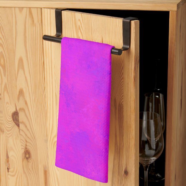 Linge De Cuisine Motif Abstrait Rose Violet (Pliage en tiers)