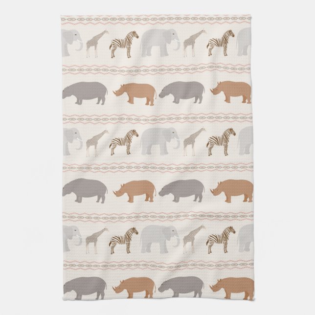 Linge De Cuisine Motif africain 1 d'animaux (Vertical)