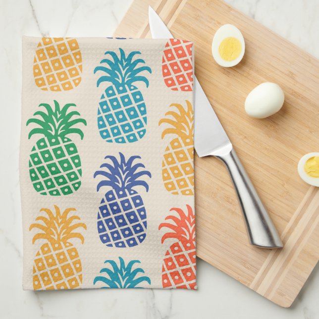 Linge De Cuisine Motif Ananas (Quart Plié)