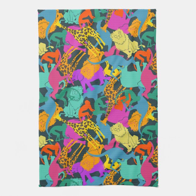 Linge De Cuisine Motif animal de silhouettes (Vertical)