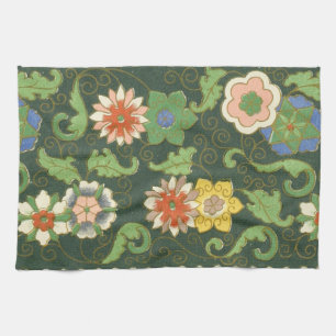 Linge De Cuisine Motif antique cloisonné chinois : Vert Jade