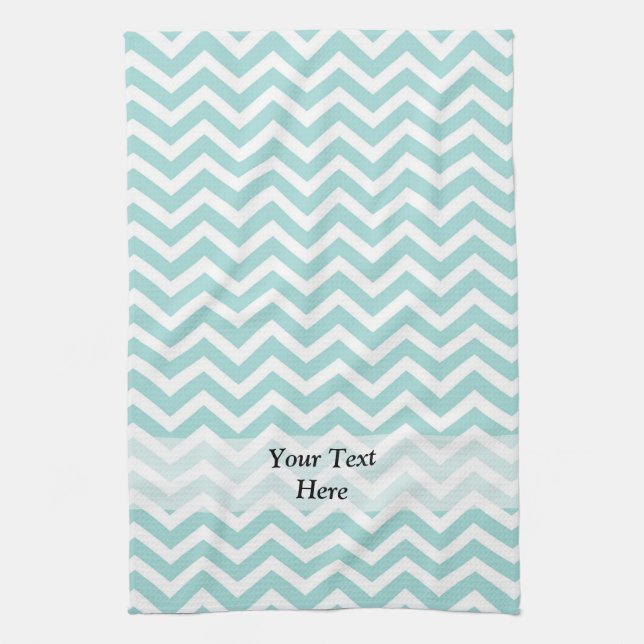 Linge De Cuisine Motif Aqua chevron (Vertical)