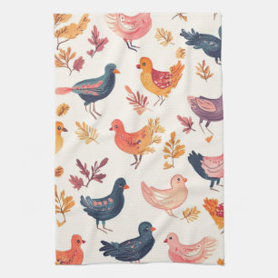Linge De Cuisine Motif aquarelle d'art populaire turc bohème