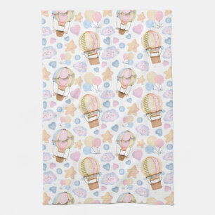 Linge De Cuisine Motif aquarelle fantaisiste de montgolfière