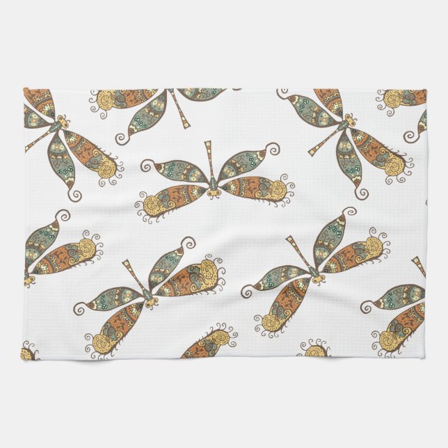 Linge De Cuisine Motif artistique de libellule (Horizontal)