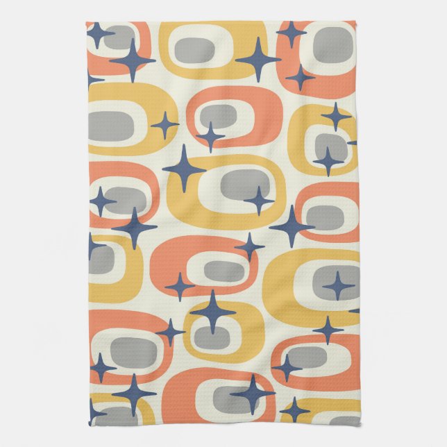 Linge De Cuisine Motif atomique moderne du milieu du siècle (Vertical)