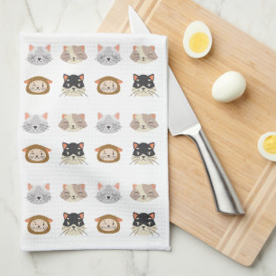 Linge De Cuisine Motif avec de mignonnes têtes de chat