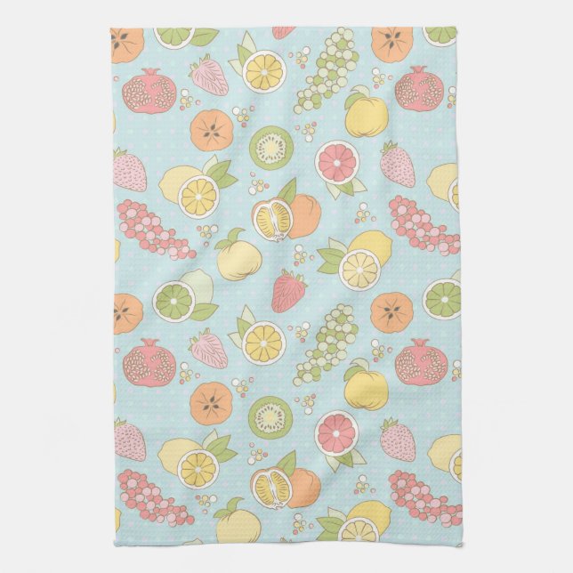 Linge De Cuisine Motif avec des fruits et des baies (Vertical)