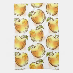 Linge De Cuisine Motif avec la pomme jaune