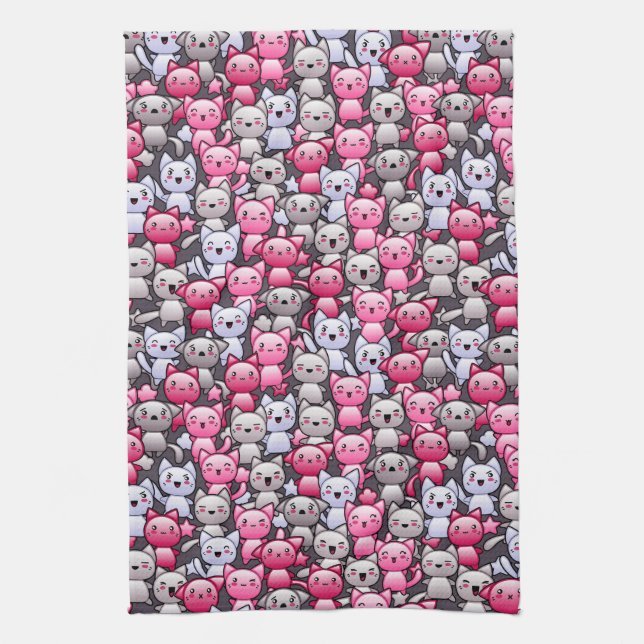 Linge De Cuisine motif avec les chats mignons 2 de griffonnage de (Vertical)