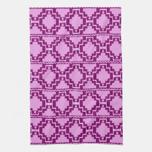Linge De Cuisine Motif aztèque d'Ikat - pourpre et violette