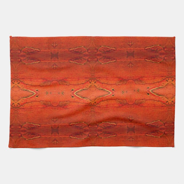 Linge De Cuisine Motif aztèque orange 2.0 (Horizontal)
